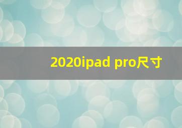 2020ipad pro尺寸